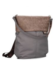 Zwei Torebka w kolorze szaro-jasnobrązowym - 33 x 34 x 14 cm rozmiar: onesize. Brązowe torebki klasyczne damskie Zwei, bez wzorów, z materiału, bez dodatków. Za 207.39 zł.