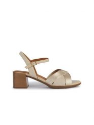 Geox Sandały "New Narykarmen" w kolorze złotym rozmiar: 40. Żółte sandały damskie Geox, bez wzorów, bez obcasa, na koturnie. Za 245.96 zł.