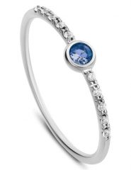 DIA DIAMONDS Srebrny pierścionek z diamentami i szafirem rozmiar: 52. Niebieskie pierścionki damskie DIA DIAMONDS, z diamentem, srebrne. Za 215.21 zł.