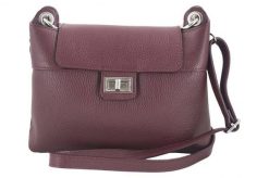 Torebka damska skórzana crossbody - Bordowa. Czerwone torebki klasyczne damskie Barberinis, bez wzorów, ze skóry, małe, bez dodatków. Za 276.99 zł.