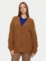 American Vintage Kardigan Zolly ZOL19CH24 Brązowy Loose Fit. Brązowe kardigany damskie American vintage, s, bez wzorów, z syntetyku. Za 739.99 zł.