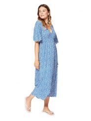 Ipanima Sukienka w kolorze niebieskim rozmiar: 38/40. Niebieskie sukienki damskie Ipanima, bez wzorów, z wiskozy, bez kołnierzyka, bez ramiączek, maxi. Za 100.99 zł.