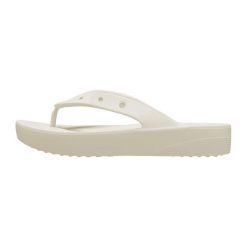 Japonki damskie Crocs Classic Platform. Brązowe klapki damskie Crocs, bez wzorów, z materiału, bez obcasa. Za 243.00 zł.