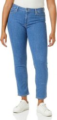 SPODNIE DAMSKIE LEE ELLY SLIM STRAIGHT RAW OFF WHITE L305KWXQ 112106081. Białe spodnie materiałowe damskie Lee, bez wzorów, z jeansu. Za 199.99 zł.