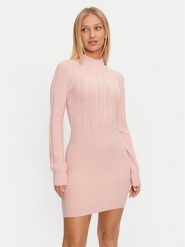 Guess Sukienka dzianinowa Livia W4BK08 Z2V42 Różowy Regular Fit. Czerwone sukienki damskie Guess, xl, z aplikacjami, z dzianiny, bez kołnierzyka, bez ramiączek. Za 349.99 zł.