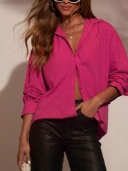 Milan Kiss Bluzka w kolorze różowym rozmiar: XL. Różowe bluzki damskie Milan Kiss, xl, bez wzorów, bez kołnierzyka, bez ramiączek. Za 126.99 zł.