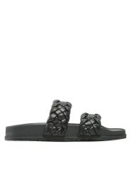 Roxy Klapki ARJL101088 Czarny. Czarne klapki damskie Roxy, bez wzorów, ze skóry, bez obcasa. Za 99.99 zł.