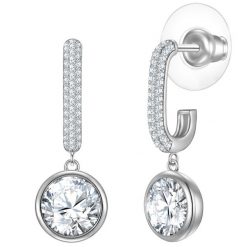 Yokoamii Kolczyki z Mosiadz w Srebrny 1 ct Damski. Szare kolczyki damskie Yokoamii, z cyrkonią, srebrne. Za 178.49 zł.