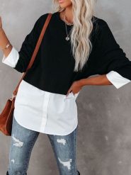 Milan Kiss Sweter w kolorze czarno-białym rozmiar: L. Czarne swetry klasyczne damskie Milan Kiss, l, bez kołnierzyka. Za 152.99 zł.