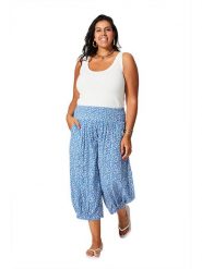 Aller Simplement Spodnie w kolorze niebiesko-białym rozmiar: 42/44. Niebieskie spodnie materiałowe damskie Aller Simplement, bez wzorów, z materiału, klasyczne, z podwyższonym stanem. Za 56.99 zł.