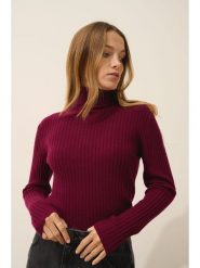Just Cashmere Kaszmirowy golf "Miraya" w kolorze bordowym rozmiar: L. Czerwone golfy damskie Just Cashmere, l, bez wzorów, z kaszmiru, bez ramiączek. Za 326.56 zł.