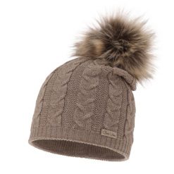 Czapka Damska z Wełny Merino Bafi - Ciemnobeżowa. Czapki zimowe damskie Molly, z materiału. Za 59.00 zł.