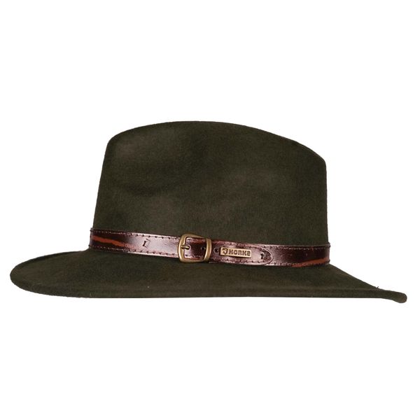 Czapka wełniana zwijana Horka. Brązowe czapki zimowe damskie HORKA, z wełny. Za 281.50 zł.