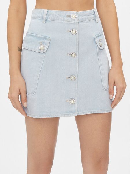 Custommade Spódnica jeansowa Riana 999448941 Błękitny Regular Fit. Niebieskie spódniczki damskie Custommade, xs, bez wzorów, z bawełny. Za 539.00 zł.