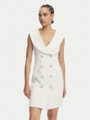 Artigli Sukienka koktajlowa ACAB004864 Kremowy Regular Fit. Białe sukienki damskie Artigli, bez wzorów, z syntetyku, wizytowe, bez kołnierzyka, bez ramiączek. Za 909.99 zł.