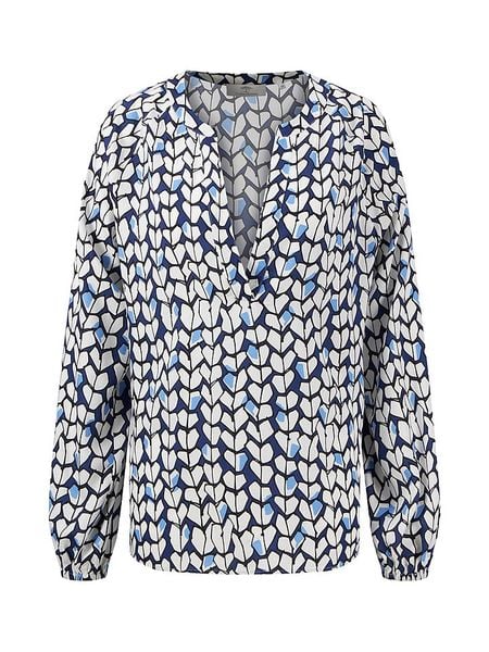 FYNCH-HATTON Bluzka w kolorze granatowo-kremowym rozmiar: 40. Brązowe bluzki damskie Fynch-Hatton, bez wzorów, z wiskozy, bez kołnierzyka, bez ramiączek. Za 126.99 zł.