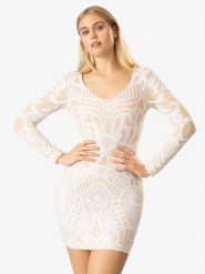 APART Sukienka w kolorze kremowym rozmiar: 38. Brązowe sukienki damskie Apart, bez wzorów, bez kołnierzyka, bez ramiączek, mini. Za 239.99 zł.