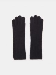 Rękawiczki - czarny. Czarne rękawiczki damskie Sinsay, bez wzorów, z dzianiny. Za 25.99 zł.