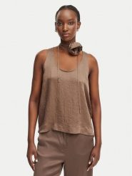 Marella Top Apogeo 2613161045 Brązowy Regular Fit. Brązowe topy damskie Marella, bez wzorów, z acetatu, bez ramiączek. Za 609.99 zł.