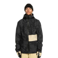 Kurtka snowboardowa męska Quiksilver S Carlson Stretch Quest. Czarne kurtki męskie Quiksilver, m, bez wzorów, bez kaptura, narciarskie. Za 779.99 zł.