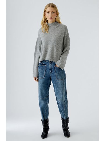 Oui Wełniany golf w kolorze szarym rozmiar: 42. Szare golfy damskie Oui, bez wzorów, z kaszmiru, bez ramiączek. Za 305.29 zł.