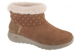 Buty zimowe damskie, Slip-Ins: On-The-Go Joy - Cozy Shimmer. Brązowe obuwie trekkingowe damskie Skechers, na zimę. Za 439.99 zł.