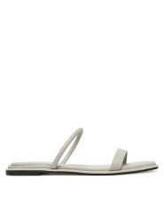 Calvin Klein Klapki Flat Sandal Squared 2-Bar Lth HW0HW02532 Beżowy. Brązowe klapki damskie CALVIN KLEIN, bez wzorów, ze skóry, bez obcasa. Za 219.99 zł.