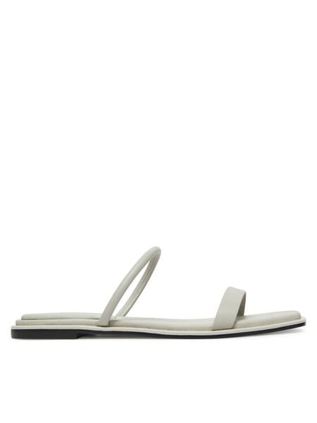 Calvin Klein Klapki Flat Sandal Squared 2-Bar Lth HW0HW02532 Beżowy. Brązowe klapki damskie CALVIN KLEIN, bez wzorów, ze skóry, bez obcasa. Za 439.99 zł.