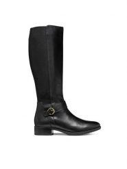 Geox Kozaki D Felicity D46G1C 043NH C9999 Czarny. Czarne kozaki damskie Geox, z materiału, bez obcasa, na płaskiej podeszwie. Za 809.99 zł.