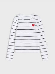 Bawełniana koszulka z długim rękawem - wielobarwny. Koszulki dziewczęce Sinsay, l, bez wzorów, z bawełny, bez ramiączek. Za 19.99 zł.