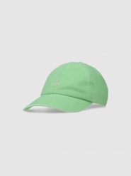 4F Czapka z daszkiem strapback damska - zielona Uniwersalny. Zielone czapki z daszkiem damskie 4f, bez wzorów, z bawełny. W wyprzedaży za 29.99 zł.