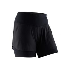 Spodenki Gym & Pilates 520 damskie czarne. Czarne spodenki sportowe damskie DOMYOS, xl, z bawełny, na fitness i siłownię. Za 39.99 zł.