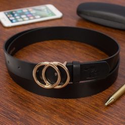 Pasek skórzany BELTIMORE czarny B02 r.80-95 cm. Czarne paski damskie bez wzorów. Za 49.99 zł.