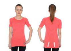 Koszulka damska krótki rękaw Brubeck Athletic koralowy S SS11080. Brązowe topy sportowe damskie Brubeck, m, bez wzorów, z poliamidu, bez ramiączek. Za 109.00 zł.