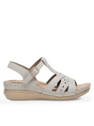 Clara Barson Sandały WYL0510-25 Szary. Szare sandały damskie Clara Barson, bez wzorów, z syntetyku, bez obcasa, na płaskiej podeszwie. Za 69.99 zł.