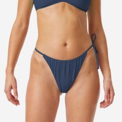 Dół kostiumu kąpielowego damski Roxy Tie Side Cheeky. Niebieskie bikini damskie Roxy, bez wzorów. Za 69.99 zł.