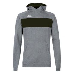 Bluza z kapturem Kappa Daccio. Czarne bluzy sportowe męskie Kappa, bez wzorów, eleganckie, bez kołnierzyka, bez ramiączek. Za 263.50 zł.