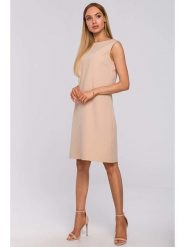 Made of emotion Sukienka w kolorze beżowym rozmiar: XL. Brązowe sukienki damskie Made Of Emotion, xl, bez wzorów, z koronki, bez kołnierzyka, bez ramiączek, midi. Za 79.21 zł.