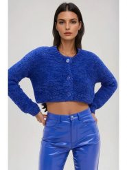 Monki Kardigan w kolorze niebieskim rozmiar: XS. Niebieskie kardigany damskie Monki, xs, bez wzorów. Za 43.99 zł.