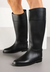 Czarne Kalosze Oficerki z Wysoką Cholewką Ravreia. Czarne kalosze damskie Born2be, bez wzorów, z jeansu, przed kolano. Za 119.99 zł.