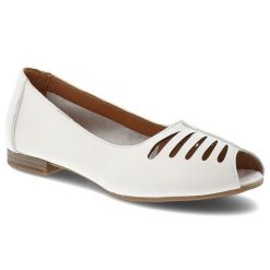 Baleriny damskie Maciejka, cholewka ze skóry naturalnej z ażurowymi wycięciami odkryty przód typu peep toe niski stabilny obcas, białe, P7541-11/00-1. Białe baleriny damskie Maciejka, w ażurowe wzory, ze skóry, bez obcasa, na obcasie. Za 209.00 zł.