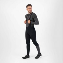 Spodnie rowerowe męskie Rogelli Essential HiVis z wkładką żelową. Czarne spodnie materiałowe męskie Rogelli, bez wzorów, sportowe. Za 434.00 zł.