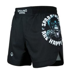 Lekkie spodenki do MMA i BJJ Ground Game Cheeky Monkey męskie. Czarne szorty męskie GROUND GAME, bez kołnierzyka. Za 189.99 zł.