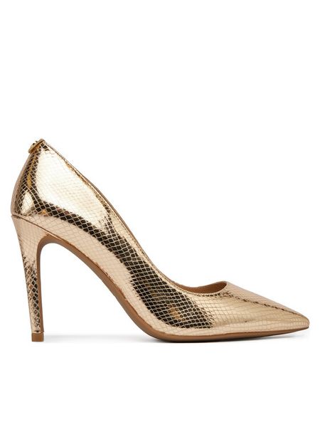 MICHAEL Michael Kors Szpilki Alina Flex High Pump 40R4HNHP1M Złoty. Żółte szpilki MICHAEL Michael Kors, bez wzorów, ze skóry, bez obcasa. Za 819.99 zł.