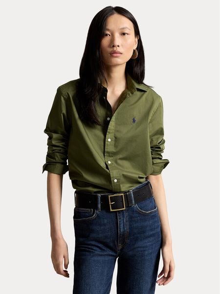 Polo Ralph Lauren Koszula 211A92177015 Zielony Regular Fit. Zielone koszule damskie Polo Ralph Lauren, l, bez wzorów, z bawełny, bez kołnierzyka, bez ramiączek. Za 729.99 zł.