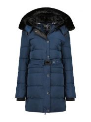 Canadian Peak Płaszcz zimowy "Bettineak" w kolorze niebieskim rozmiar: 3XL. Niebieskie płaszcze damskie Canadian Peak, na zimę, xl, z aplikacjami. Za 323.50 zł.