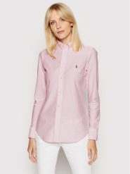 Polo Ralph Lauren Koszula Oxford 211664416 Różowy Slim Fit. Czerwone koszule damskie Polo Ralph Lauren, xl, bez wzorów, z bawełny, bez kołnierzyka, bez ramiączek. Za 669.99 zł.