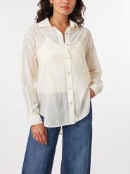 Scotch & Soda Bluzka w kolorze kremowym rozmiar: S. Brązowe bluzki damskie Scotch & Soda, s, bez wzorów, bez kołnierzyka, bez ramiączek. Za 114.44 zł.
