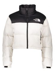 The North Face Kurtka puchowa "Nuptse" w kolorze biało-czarnym rozmiar: XS. Białe kurtki damskie The North Face, xs, bez wzorów, z puchu, bez kaptura. Za 636.92 zł.