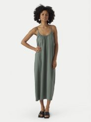 Vero Moda Sukienka letnia Luna 10286077 Zielony Regular Fit. Zielone sukienki damskie Vero Moda, na lato, l, bez wzorów, z bawełny, bez kołnierzyka, bez ramiączek. Za 79.99 zł.